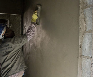 Andamento da colocação de revestimento